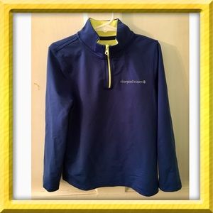 Vineyard Vines Boys Performance 1/4-Zip Blue Sz.5